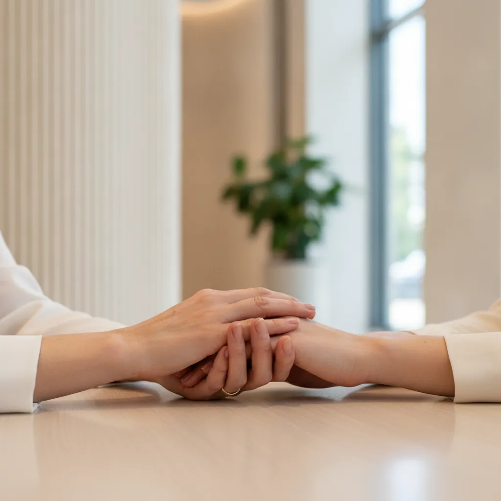 Calm consultation about timing body contouring after weight loss at Allure Plastic Surgery