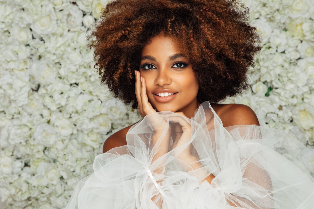 elegant african american woman smiling